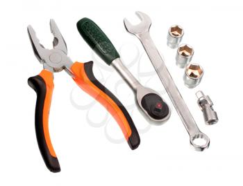Hand tools isolated on white background