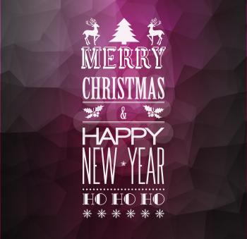 Vector  Abstract Christmas light background with retro typography