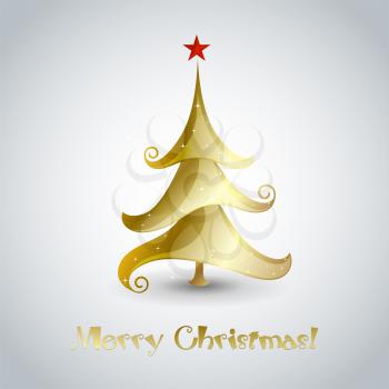 Vector Christmas tree - Greeting Card