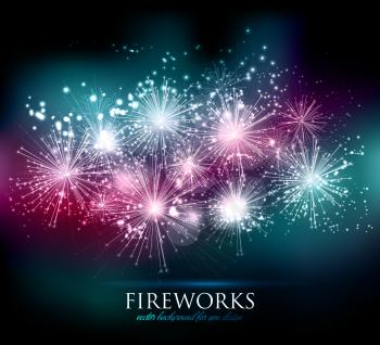 Vector abstract Holiday Fireworks Background for your design