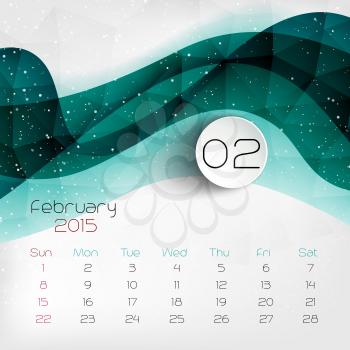 2015 color  Calendar. February. Vector illustration.  EPS 10