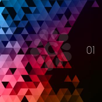 Abstract bright  polygonal triangles poster. Vector illustration.