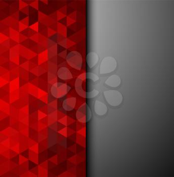 Abstract colorful vector background. Red triangles shape