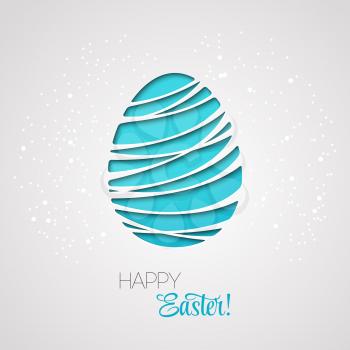 Happy Easter decorated card paper egg. Vector design