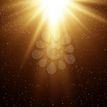 Vector  illustration Abstract magic gold light background