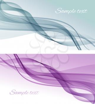Abstract color smoke curved lines. Vector background.