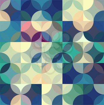 Retro seamless pattern with circles. Colorful vector background for hipster. Geometric pattern