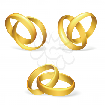 Vector wedding rings on white background vector illustration