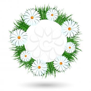 Camomile wreath vector icon isolated on white background