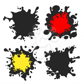 Spot labels vector set. Vector plashes shape silhouettes isolated on white background