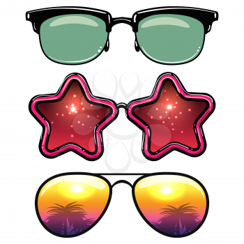 Summer style eyeglasses isolated on white background. Vector illustration