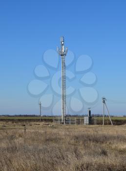 Tower for the transmission of cellular signals. Telecommunication equipment.