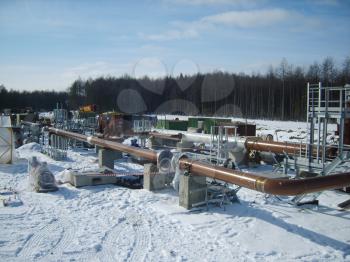 Platform of construction of pipelines. Booster pump station.