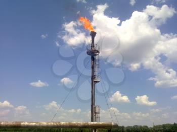 Torch oil-based to burn excess gas oil .. equipment.
