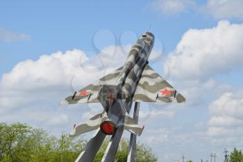 Poltavskaya village, Russia - August 22, 2016: Monument to the fighter aircraft