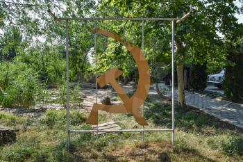 Hammer and sickle. The symbol of the Soviet era.