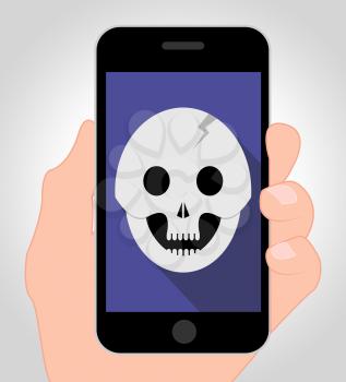 Halloween Skull Online Showing Haunted Online 3d Illustration