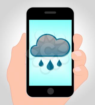 Rain Forecast Online Indicating Internet Rainfall 3d Illustration