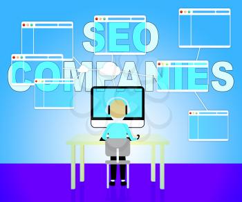 Seo Companies Meaning Search Engines 3d Illustration