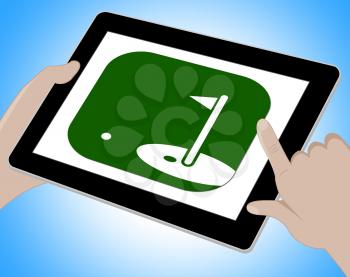 Golf Online Showing Internet Golfer 3d Illustration