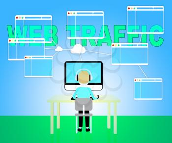 Web Traffic Indicating Seo Optimization 3d Illustration