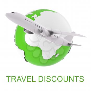 Travel Discounts Indicating Journey Reduction 3d Rendering