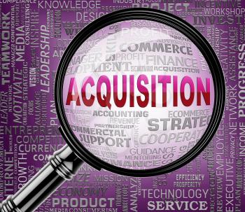 Acquisition Magnifier Representing Procuring Procurement 3d Rendering