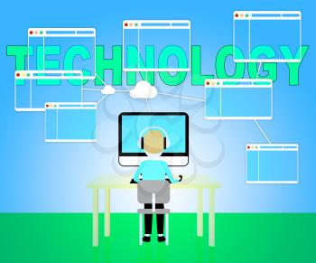 Technology Computer Representing High Tech 3d Illustration