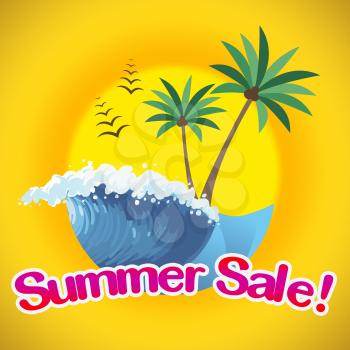 Summer Sale Representing Summertime Discounts And Promo