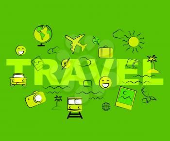 Travel Icons Representing Exploring Voyage Tours And Journeys