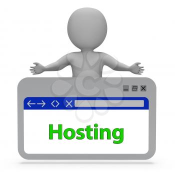 Hosting Webpage Meaning Internet Website 3d Rendering