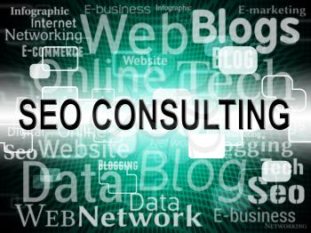 Seo Consulting Indicating Search Engines And Website