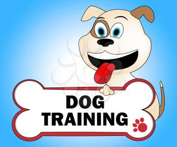 Dog Training Showing Trainers Doggy And Puppy