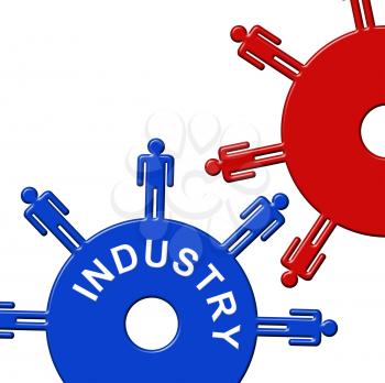 Industry Cogs Showing Gear Wheel And Collaboration