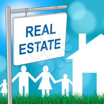 Real Estate Sign Representing For Sale And Realtors