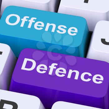Offense Defence Keys Showing Attack Or Defend
