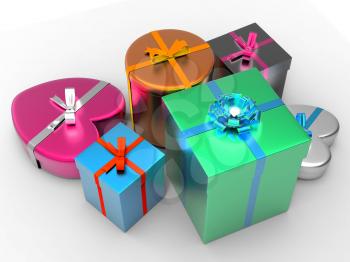 Giftboxes Celebration Meaning Fun Cheerful And Package