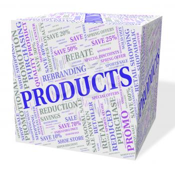 Products Cube Indicating Shop Text And Retail