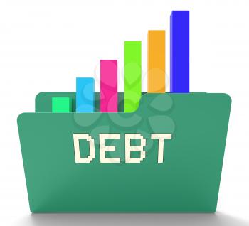 Debt Word On File Shows Financial Obligation 3d Rendering
