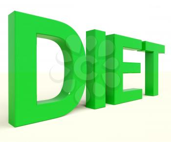 Dieting Word Shows Diet Information And Recommendations
