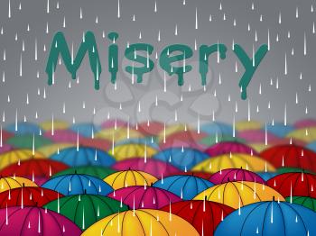 Misery Rain Indicating Rains Melancholy And Despondent
