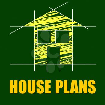 House Plans Indicating Layout Building And Drafting