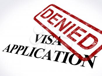 Visa Application Denied Stamp Showing Entry Admission Refused