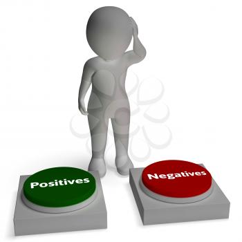 Positives Negatives Buttons Showing Pros And Cons