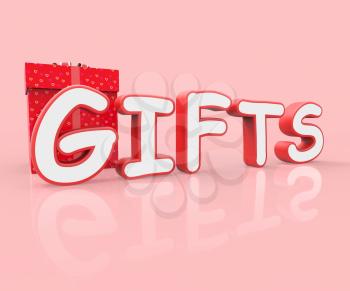 Gifts Celebrate Showing Joy Present And Gift-Box