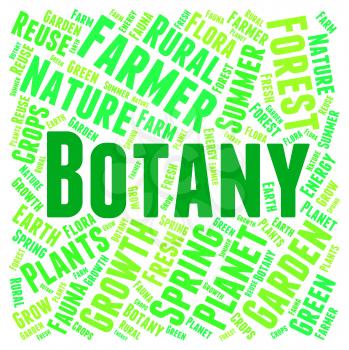 Botany Word Representing Plant Life And Education