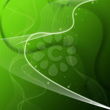 Green Web Background Showing Wavy Lines And Sparkles
