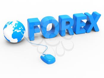 Global Forex Indicating World Wide Web And Exchange Rate