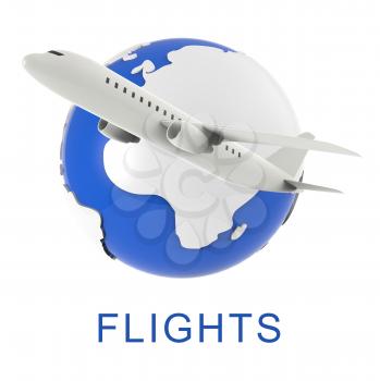 Airplane Flights Representing Travel Guide And Travelled 3d Rendering