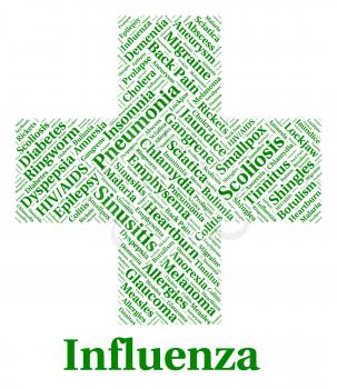 Influenza Sickness Showing Ill Health And Affliction